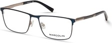 Marcolin MA3029 091 Matte Blue Square Optical Stainless Steel Frame 57-16-140