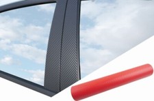 6x Premium A B C Column Door Trims Car Film Set Carbon Red for many Vehicles
