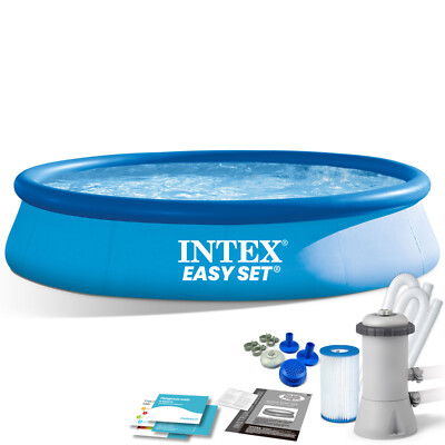 INTEX 3 in 1 Quick Up Pool EasySet Gartenpool Schwimmbecken Filterpumpe 396x84cm