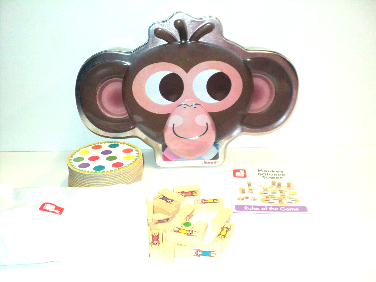 Janod Monkey Balance Tower Balance Skill Game Ages 5+, 2-8 Players