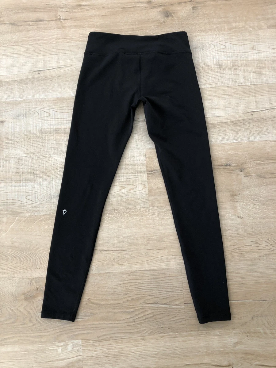 Lululemon Ivivva Girls Rhythmic Leggings Reversible Full Length 14 Solid  Black