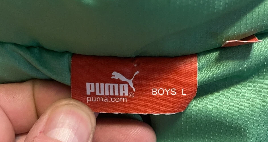Puma Boys Puff Vest Size Boys Lg Black And Neon Green Reversible - Image 2 of 4