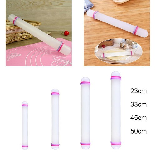 Decorating Cake Icing Rolling Pin with Thickness Guide Rings - Picture 1 of 24