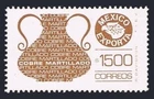 Mexico 1594 unwmk,MNH.Michel 2161. Mexico Exports 1988.Copper Vase.