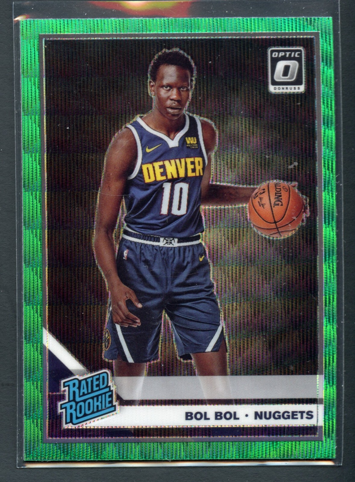Bol Bol Donruss Optic Rated Rookie Fanatics Green Wave Prizm #162 RC 2019 Panini