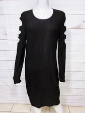 Torrid Womens Cut Out Dress Size 1 Black Stretch Crew Neck Long Sleeve