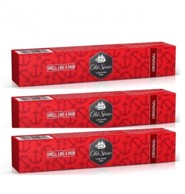 Old Spice Shaving Cream Lather Foaming Shave Tube Original 70g Pack of 3