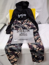 Hoodie  Camo Print Pants Size 8Y /Shein / Kids/ Girls/ Letter/ Graphic