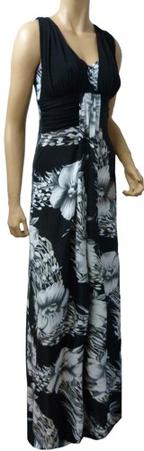 Grecian Style Long Floral Maxi Dress UK Size 10 - 22 - (18D 1050) - Picture 4 of 8