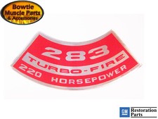 1964-1966 Chevy 283 220hp Turbo-fire Air Cleaner Decal Nova Chevelle Impala