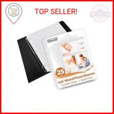 Dunwell Photo Album Refill Pages - 4x6 Mixed Format, 25 Pack for 150 Photos, 3
