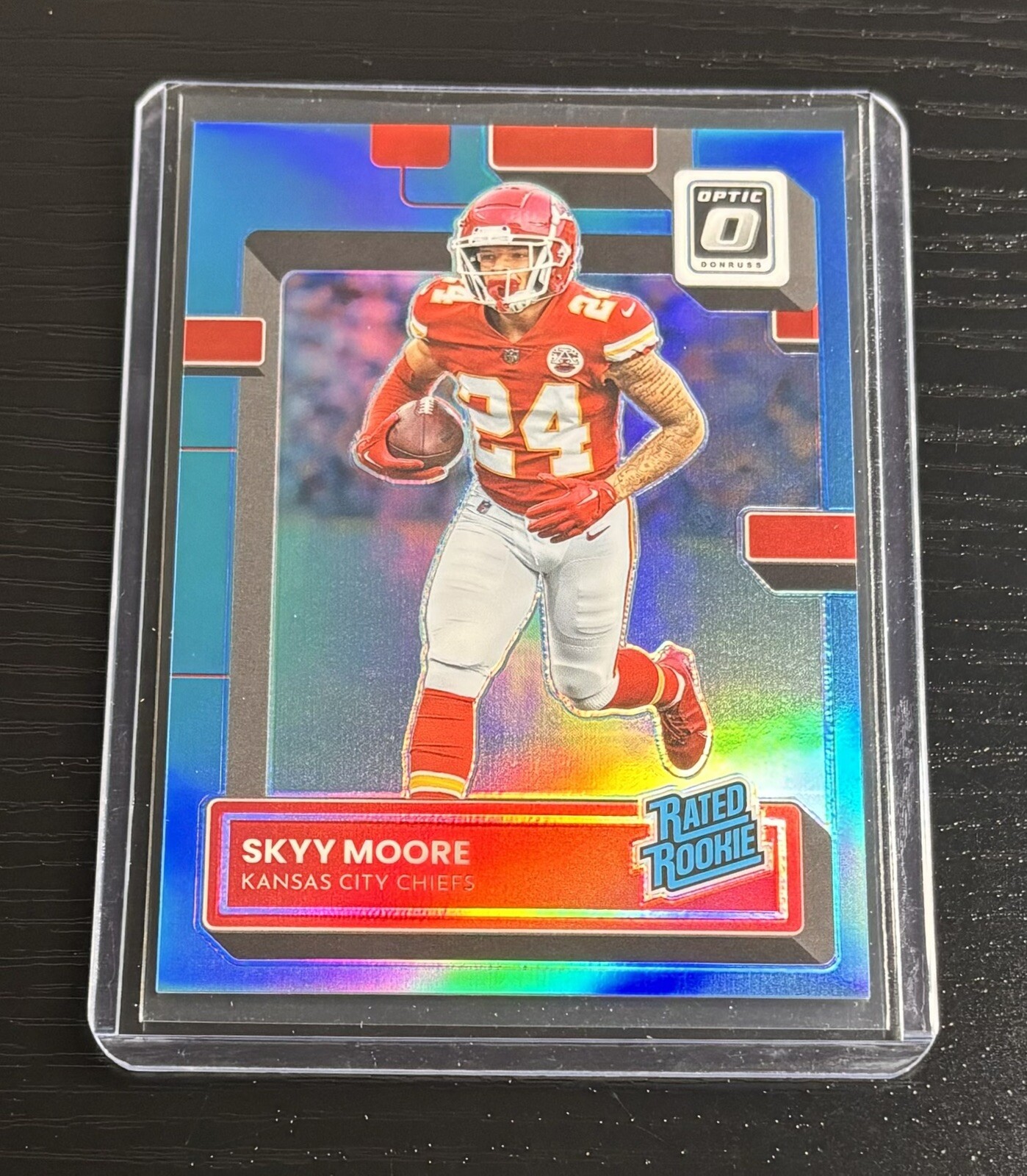 2022 Panini Donruss Optic Rated Rookie Aqua Prizm #224 Skyy Moore /299 Chiefs RC