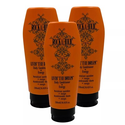 3 Pack TIGI Rockaholic Livin' The Dream Daily Conditioner Energy 8.45 oz 3 Pack