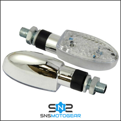 LED Orb Motorrad Blinker, Motorrad Roller E-Prüfzeichen - Chromoptik Paar
