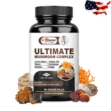 90 Capsules Mushroom Complex Supplement, Lions Mane, Reishi, Shiitake, Immune