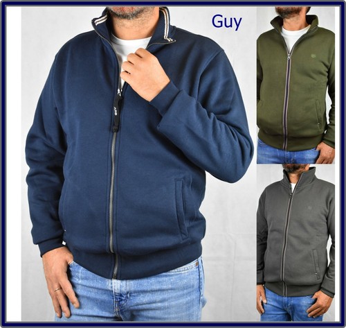 felpa da uomo con zip cotone felpe senza cappuccio giacca di tuta sportiva  xxxl | eBay