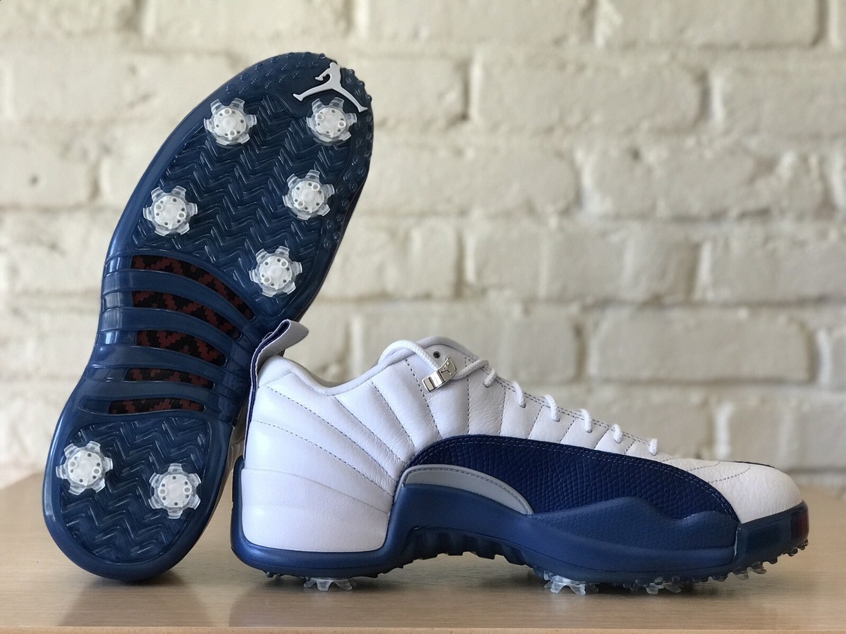 86 Jordan Air Jordan 12 Golf ホワイト/ブルー Air Jordan 12 Retro Low GOLF French Blue White Metallic Silver