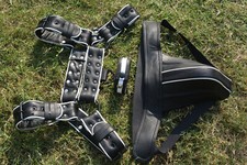 Men Bulldog Harness Leather Harness Adjustable Buckle Body Chest Harness Costume