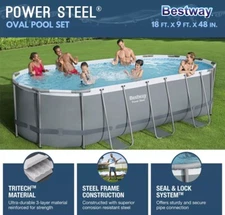 Bestway Power Steel Oval Above Ground Outdoor Swimming Pool Set -PICKUP NY/NJ/PA