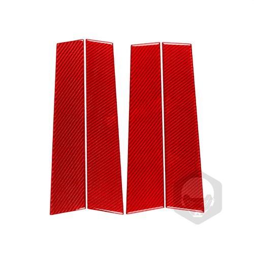 4×Red Carbon Fiber Window B Pillar Post Panel Cover For Dodge Avenger 2008-2014 - Picture 6 of 12