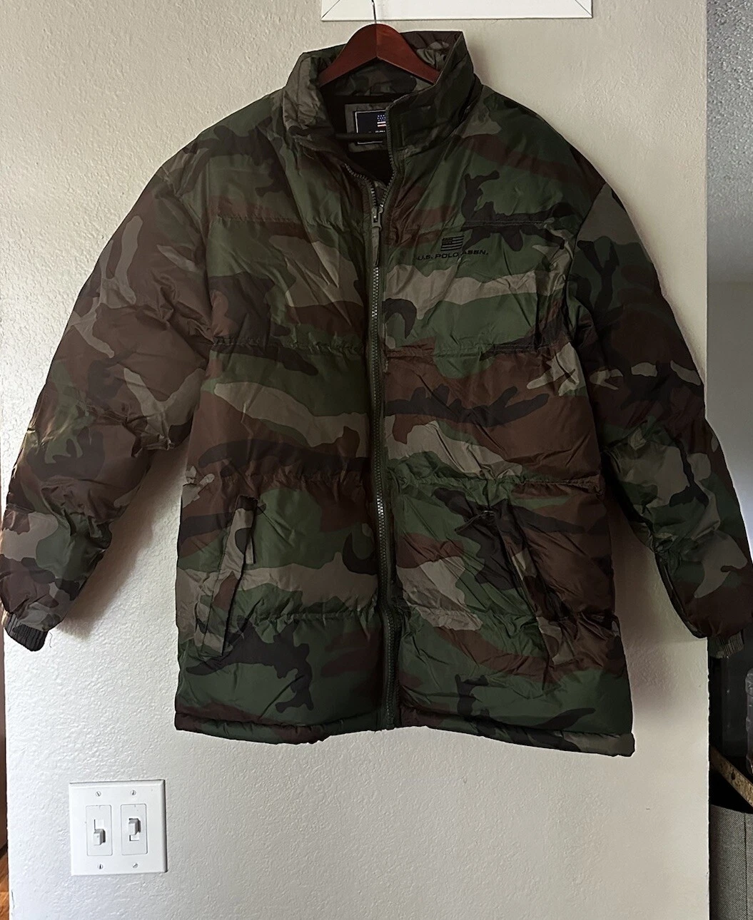 US POLO ASSN MENS CAMOUFLAGE ARTIC PUFFER PARKA SIZE M See Details