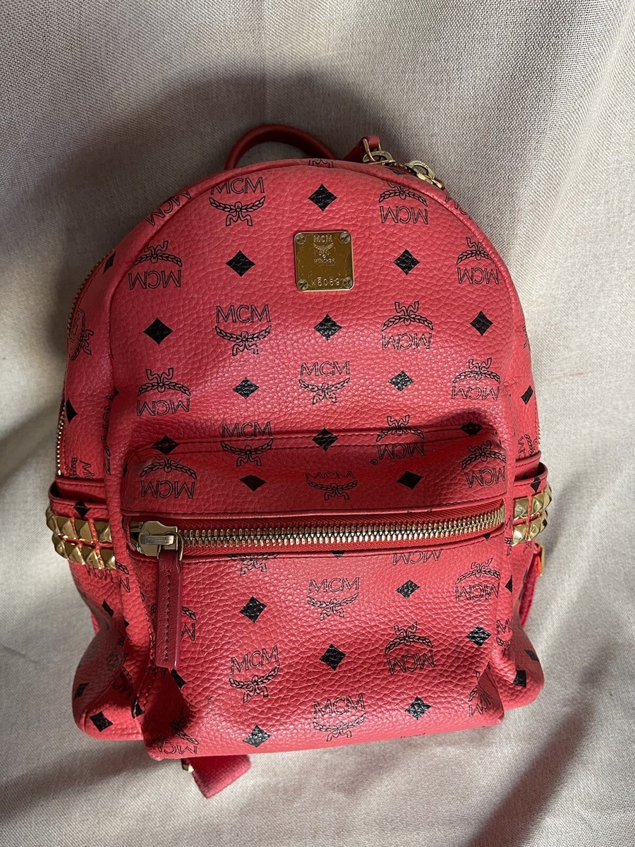 MCM Stark Small Backpack in Ruby Red MCM Mini Stark Side Stud Backpack Bag Red - Used MCM Bag main image 4