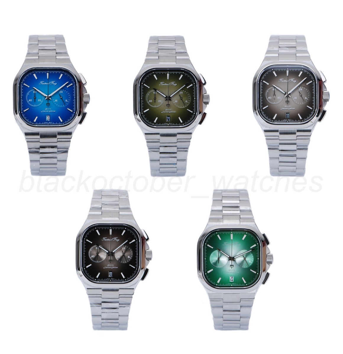 TACTICAL FROG Japan VK64 MecaQuartz Square Dial Chronograph Watch