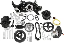 NEW HOLLEY MID-MOUNT COMPLETE ACCESSORY DRIVE SYSTEM,BLACK,SERPENTINE,GM GEN V