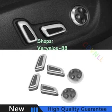 Car Seat Button Handle Cover Trim 6PCS Fit For Audi A4 A5 2009-2016 Matte Silver