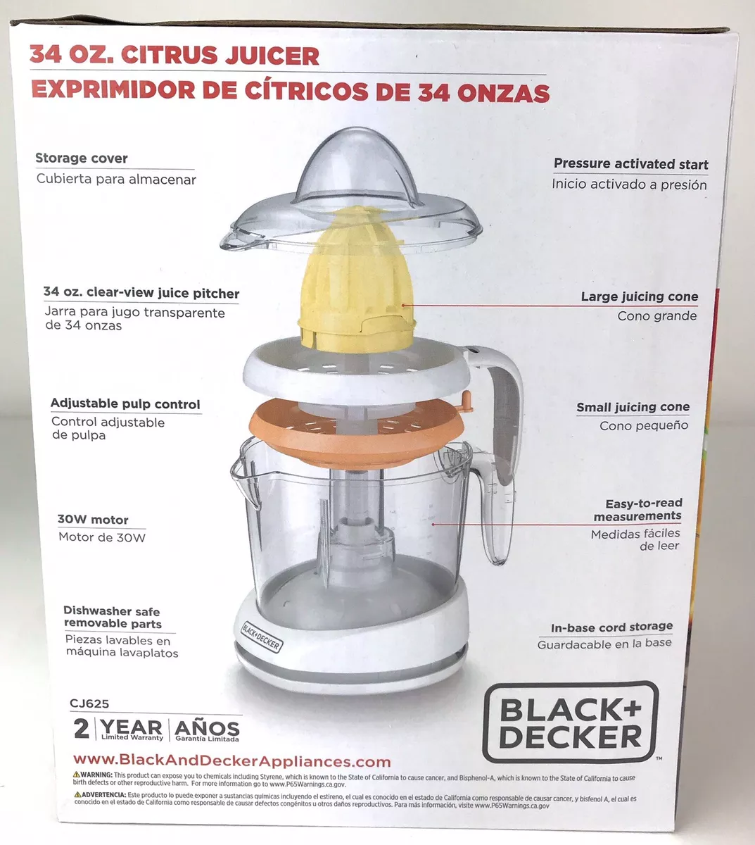 BLACK+DECKER CJ625 30-Watt 34-Ounce Citrus Juicer Review 