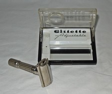 1958 D4 GILLETTE FAT BOY TTO RASOIO DI SICUREZZA REGOLABILE 1-9 CON CUSTODIA