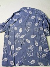 Pierre Cardin Men's Button Up Shirt Size XL Blue Tropical Short Sleeve