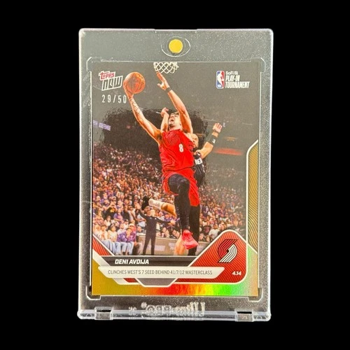 Deni Avdija 41/7/12 Cliches 7 Seed 2025-26 NBA Topps NOW Card 258 Gold Foil /50