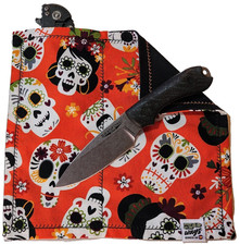 50 WAYS POCKET POCKET HANK Everyday Carry EDC Handkerchief Orange Sugar Skulls
