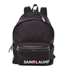 AUTHENTIC Saint Laurent Canvas Logo City Backpack/Bookbag Navy YSL