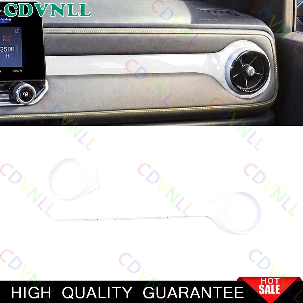 For Chevy Colorado 2023-2026 Bright White Middle Console Dashboard Panel Trim 2*