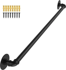 3FT Metal Industrial Pipe Handrail, Stair Railing Indoor Hand Rails for Steps