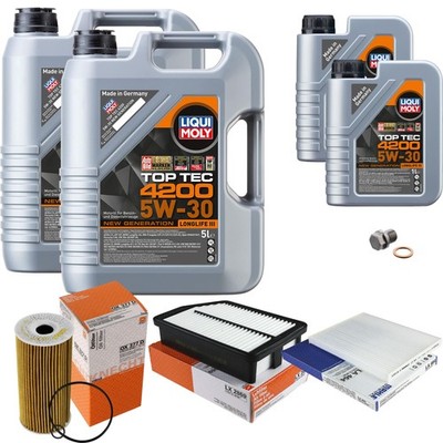 MAHLE Inspektionspaket 12L Liqui Moly 5W-30 Top Tec 4200 für Hyundai IX35 2.0