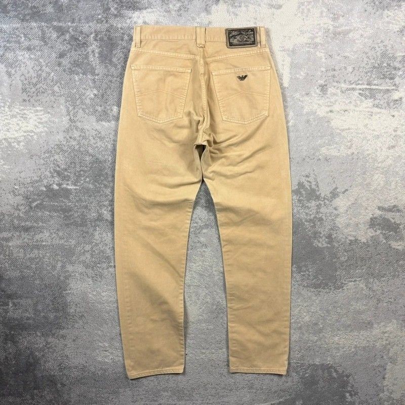 Vintage Armani Jeans Men’s W32 L33 Straight Fit Beige 90s image 2