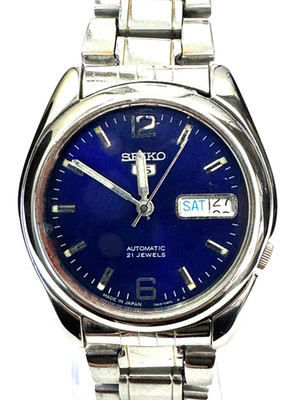 Vintage Seiko 5 Automatic 21 Jewels Herrenuhr 7S26A, Tag/Datum, gebraucht