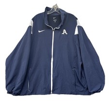 Nike Jacket Mens 2XL Navy Blue Full Zip Windbreaker A Logo Light Weight Athletic