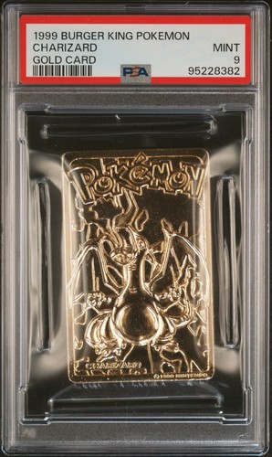 1999 BURGER KING POKEMON GOLD CARDS CHARIZARD PSA 9