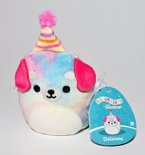 2.5  Original Squishmallows Micromallows Delenne the Birthday Dog Micromallow