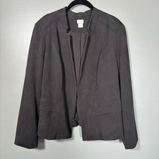 Chico's Women's Black Ponte Slim Fit Blazer Jacket - Size 2 12/14 - Classic