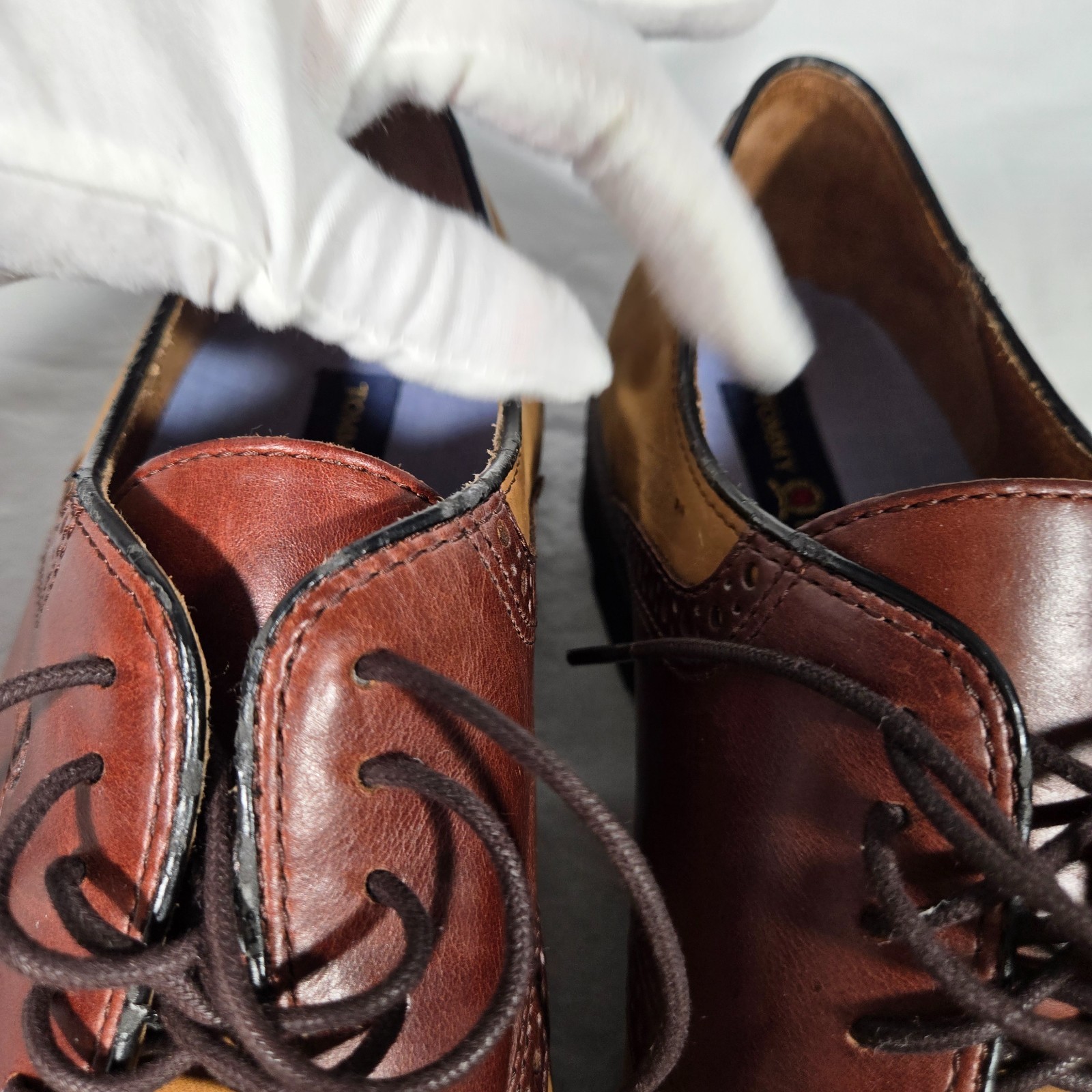 RARE Vintage 1985 TOMMY HILFIGUER Old Stock Brown Leather Oxford Shoes Men's 12M