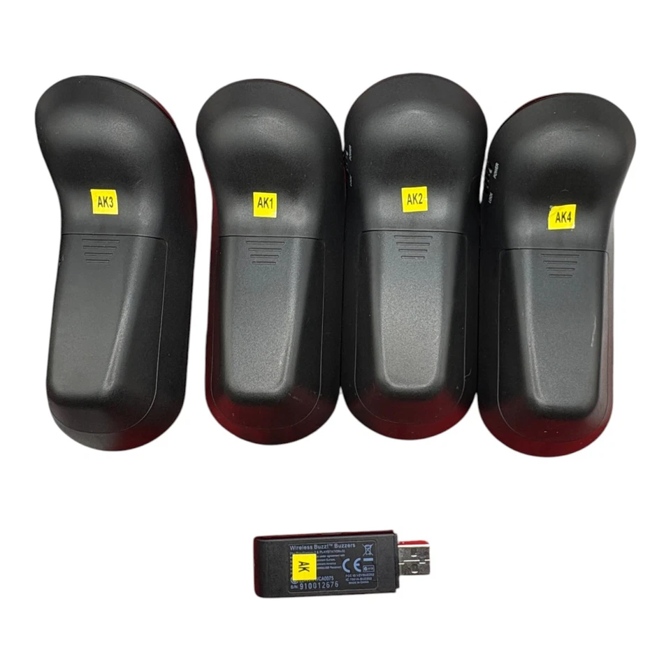 4x Buzz Controller/Buzzer (Sony PlayStation 3) PS3 geprüft Wireless + Empfänger - Bild 2 von 2