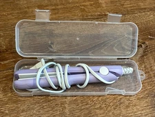 Mini 3/4” Flat Iron Travel Portable Hair Straighter Purple With Case