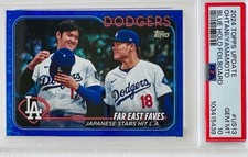 2024 Topps Shohei Ohtani Yoshinobu Yamamoto RC Blue Holo Foil SP #/999 PSA 10 💎