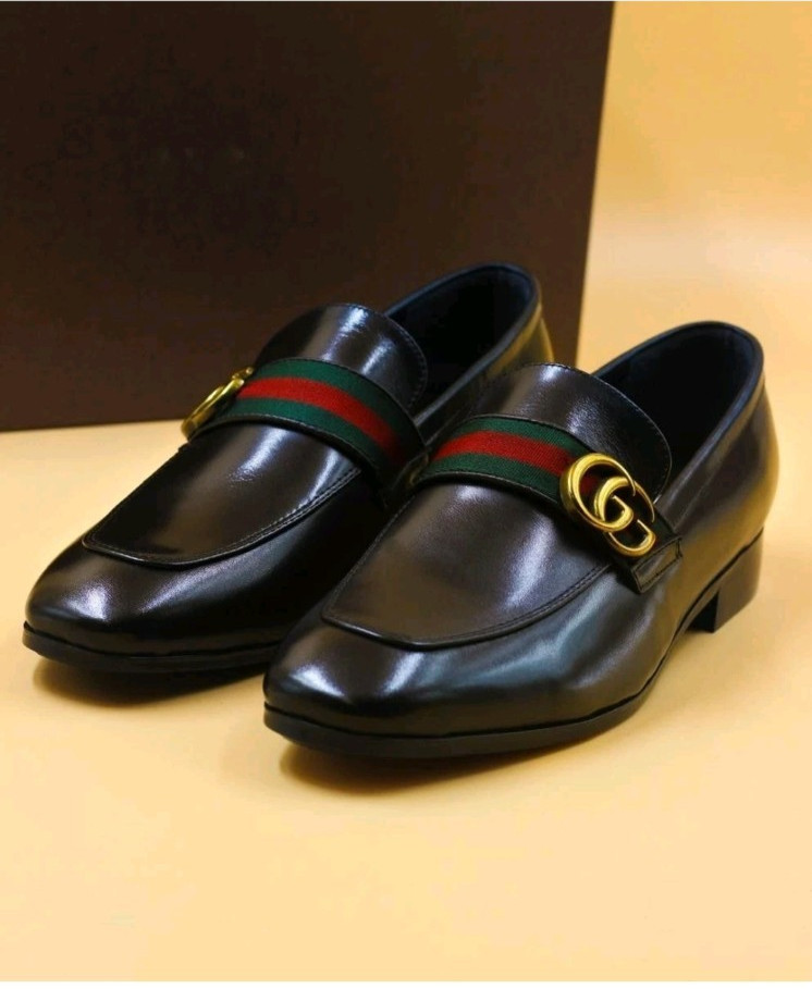 Men's Handmade Leather Shoes, Fashion Loafers, Black Formal Dress Shoes Men's