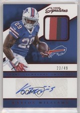 2016 Prime Signatures Signature Swatches Red 23/49 Karlos Williams Auto a8r